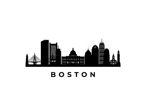 Vector Boston skyline. Travel Boston famous landmarks. Business and tourism concept for presentation, banner, web site.