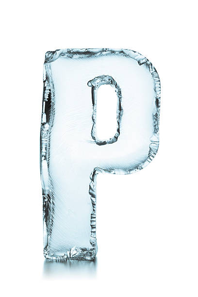 letra p congelados alfabeto de blocos de gelo - letter p fotos imagens e fotografias de stock
