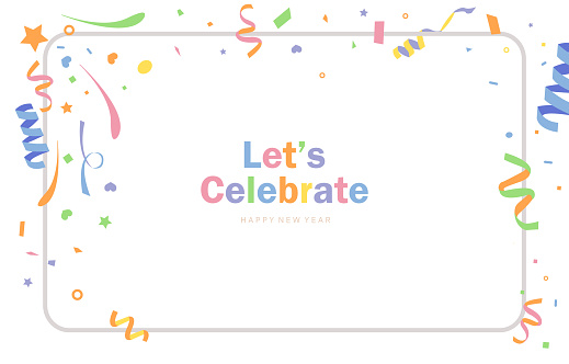 celebrate party background with party popper,glitter..Vector illustration for postcard,banner