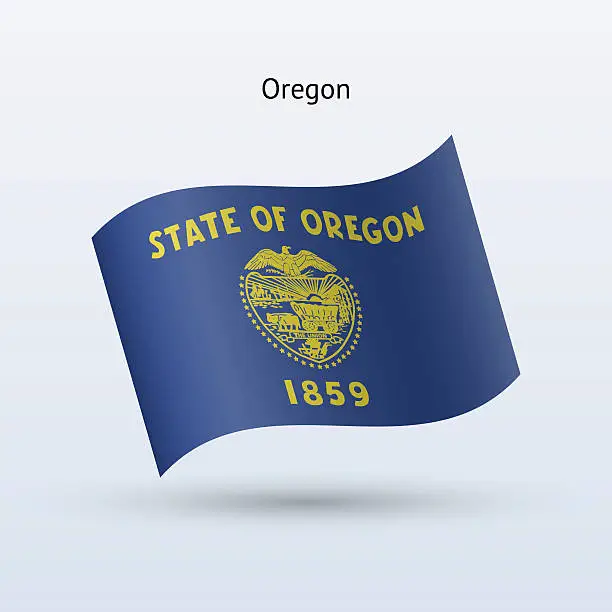 Vector illustration of State of Oregon Flag