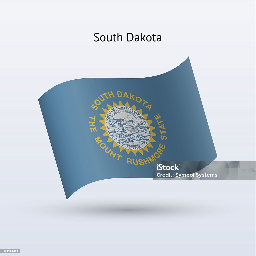 Drapeau de l'État du Dakota du Sud - clipart vectoriel de Courbe libre de droits