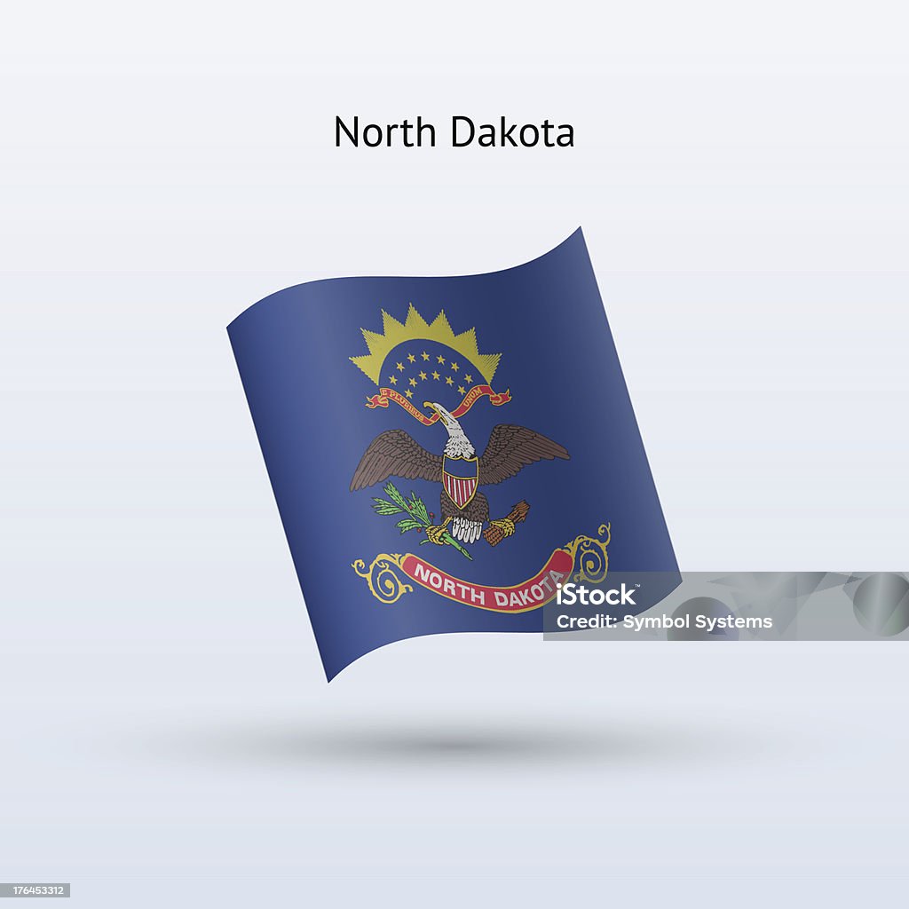Stato del Nord Dakota bandiera - arte vettoriale royalty-free di Bandiera