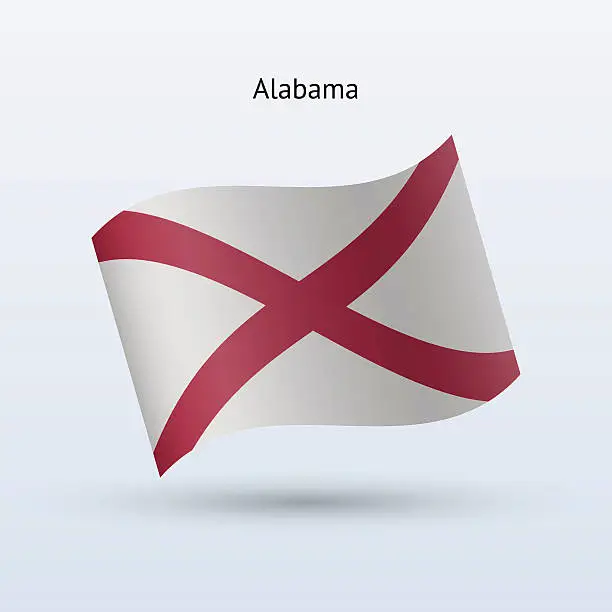 Vector illustration of State of Alabama Flag