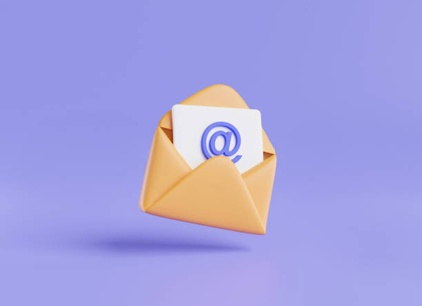 istock 3d icon rendering illustration of Envelope with letter paper document. Mail icon, online message, Email message, mail icon, Card and invitations. Cartoon minimal style on purple background 1764558470