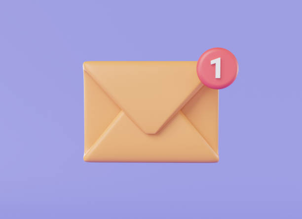 istock Envelope icon with red marker message. Inbox receiving, Email notification, Unread mail, Mail icon, Message alert, New email Notification concept. Front view. 3d minimal style rendering illustration 1764558990