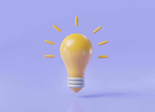 istock Light bulb on purple background. Lighting Electric lamp, Idea, Solution, Thinking icon, Inspiration, New ideas, Education, Creative idea, Thinking, Bright idea concept. 3d render illustration 1764560597