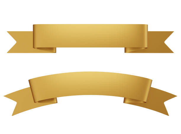 istock 3d Rendering Ribbon gold color 1764574237