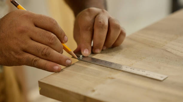 istock Japanese woodworkers working in the garage. 1764593495
