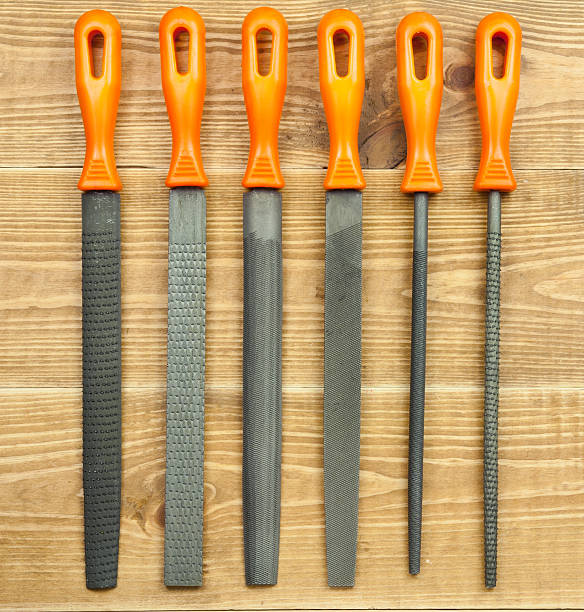 set of rasp on a wooden background