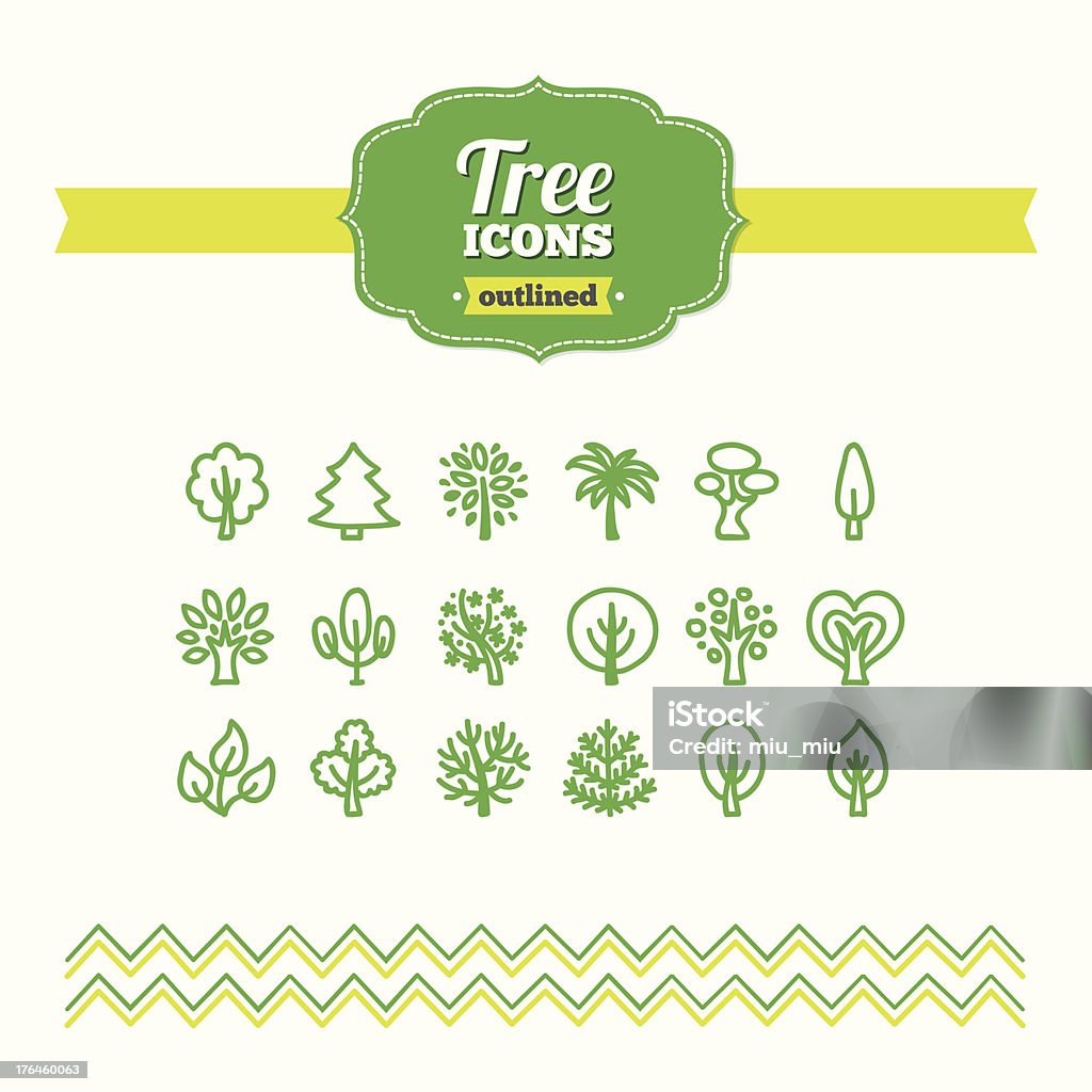 Set of hand drawn tree icons Tree icons Bonsai Tree stock vector