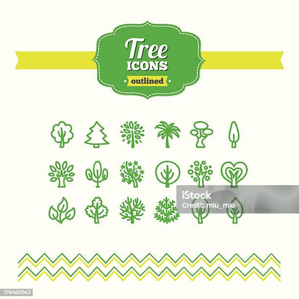 Set Of Hand Drawn Tree Icons Stock Illustration - Download Image Now - Bonsai Tree, Botany, Branch - Plant Part