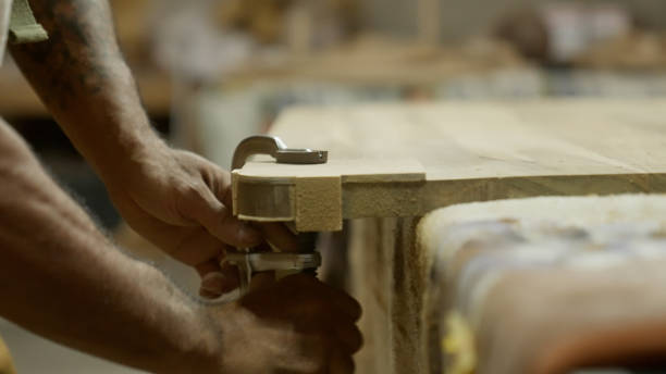 istock Japanese woodworkers working in the garage. 1764630565