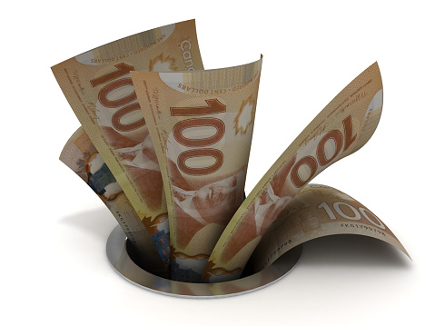 Canadian money falling finance crisis