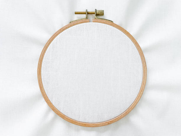 istock white linen fabric textile with wooden embroidery hoop 1764645323