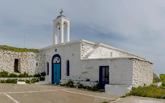 Santorini church with dome in Oia on Greece