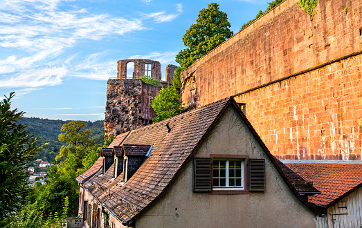 Heidelberg, Germany - August 26, 2023: View to the famous ruin of the castle in Heidelberg in Germany