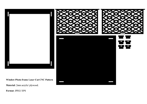 Window Frame Cut Laser Cut Window Photo Frame Stock Illustration - Download Image Now ...
