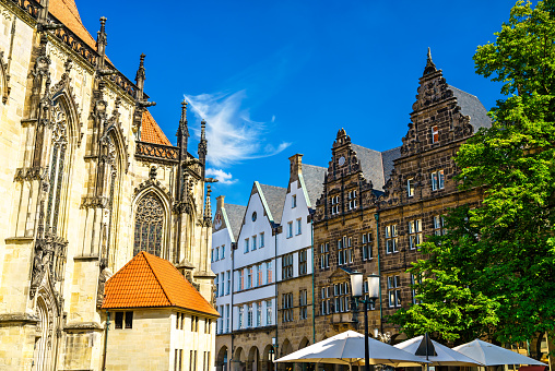 Architecture of the old town of Munster, North Rhine-Westphalia, Germany