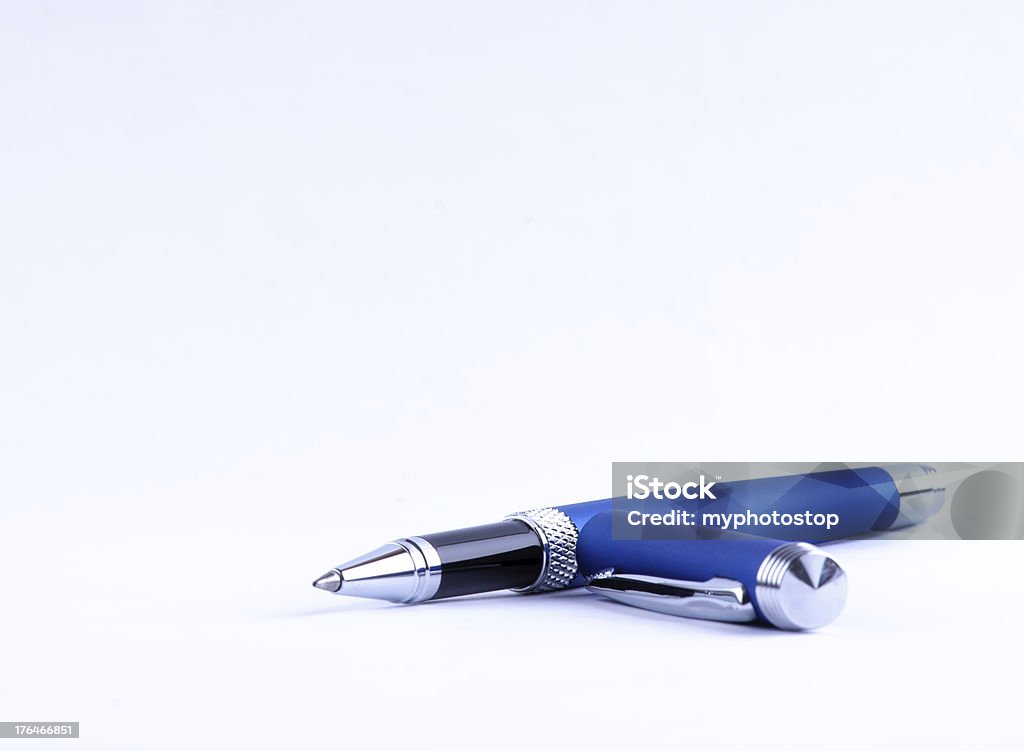 Penna e tappo blu - Foto stock royalty-free di Alfabeto