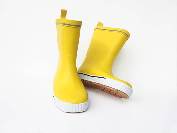 yellow boots stock photo