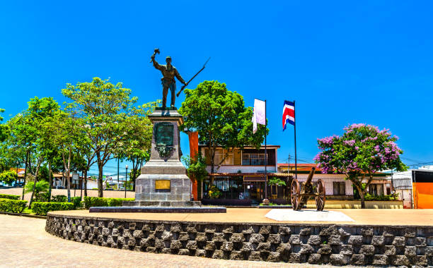 Statue of the national hero Juan Santamaria in Alajuela, Costa Rica stock photo