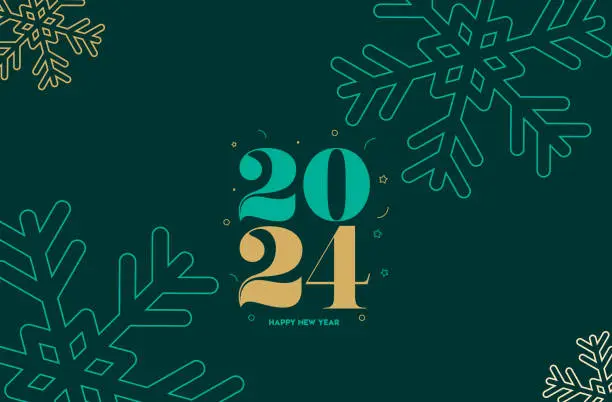 Vector illustration of 2024. Happy New Year. Abstract numbers on background vector illustration. Holiday banner design for greeting card, invitation, calendar, etc. vector stock illustration