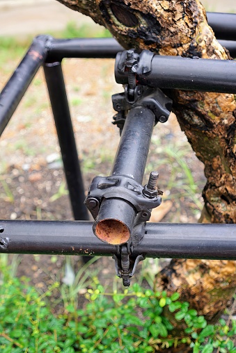 the handlebars are made from metal.