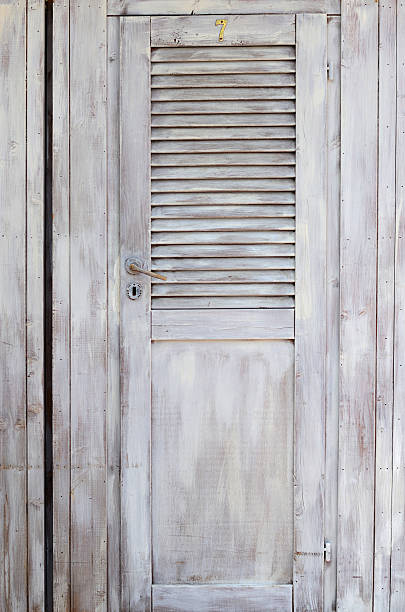 istock Grey, wooden door 176470902
