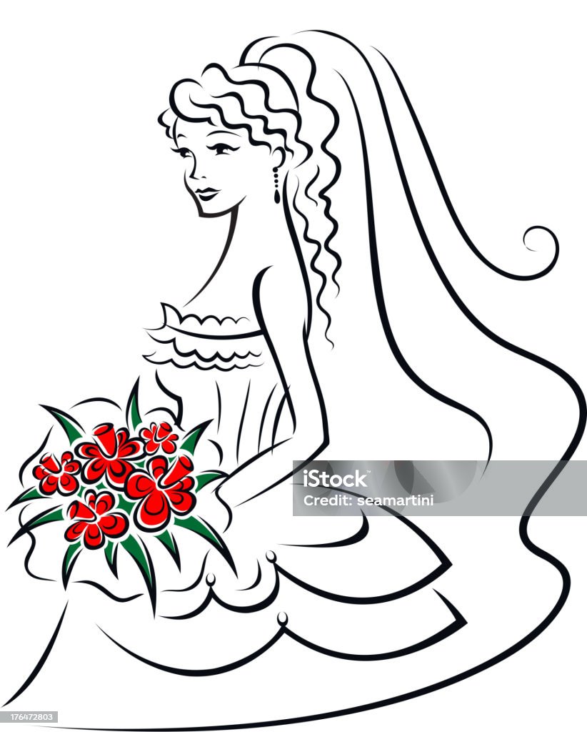 Belle mariée - clipart vectoriel de Adulte libre de droits