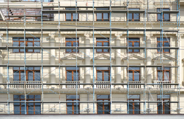 istock scaffolding on the facade of a building under construction 1764739531