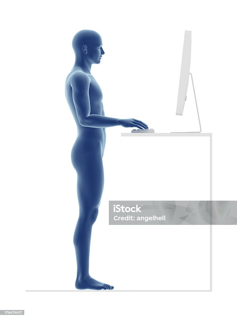 人間工学、適切な姿勢に立つ - 良い姿勢のロイヤリティフリーストックフォト