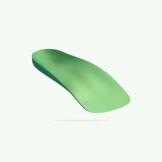 Vector illustration of Orthopedic insoles in blue color isolated on white background.