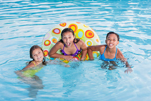 istock Girls playing in swimming pool. 176475084