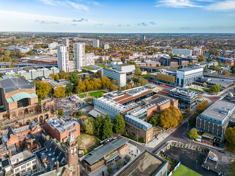 Modern buildings in the centre of Coventry skyline
