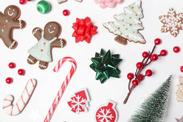 istock Christmas decoration design elements isolated on white background. Christmas, winter holiday, new year concept. 1764771493