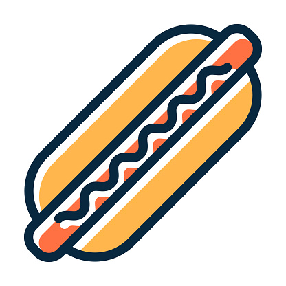 istock Hot Dog Vector Thick Line Filled Dark Colors Icons For Personal And Commercial Use. 1764773778