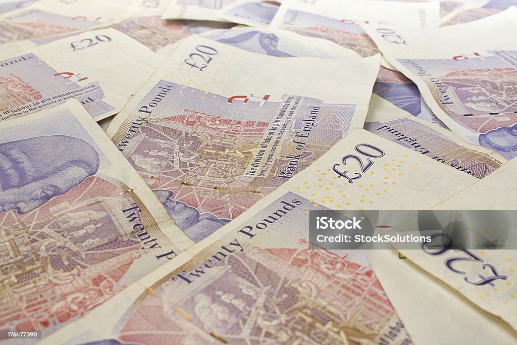 Britische Twenty pound für Reisebüros - Lizenzfrei Bank Stock-Foto