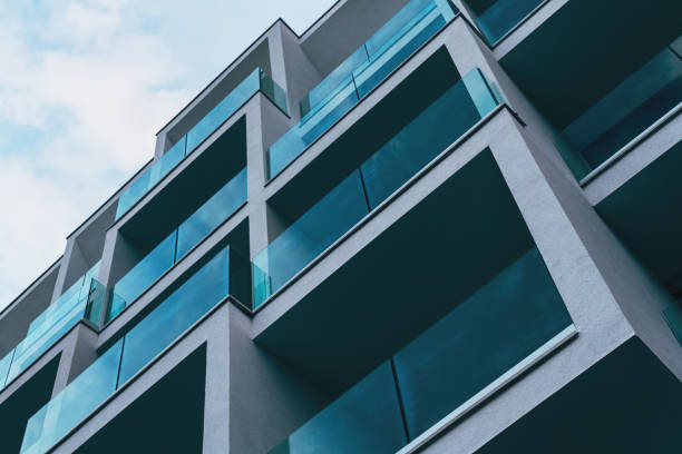 istock Modern timeshare condominium building with luxury apartments, low angle view 1764775937
