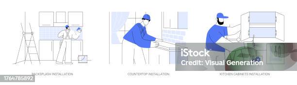 Kitchen Work Visual Kitchen Works Abstract Concept Vector Illustrations Stock Illustration ...