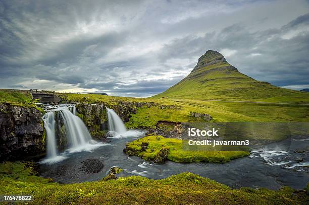 Kirkjufellsfoss Waterfall And Kirkjufell Mountain Iceland Stock Photo - Download Image Now