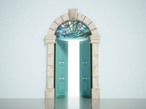 istock Half open Ottoman style antique door 1764794020