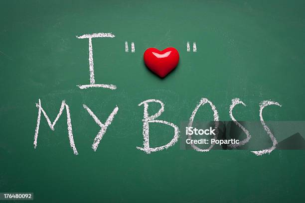 I Love My Boss Ironic Message Stock Photo - Download Image Now - Admiration, Backgrounds, Bonding