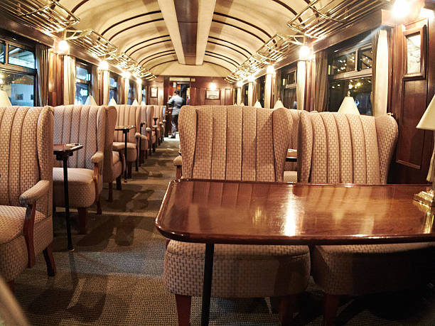 Railway carriage interior on Puno to Cuzco luxury train