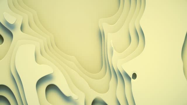 Abstract white waves, seamless loop animation of layered surface. 3d rendering abstract digital background 4K