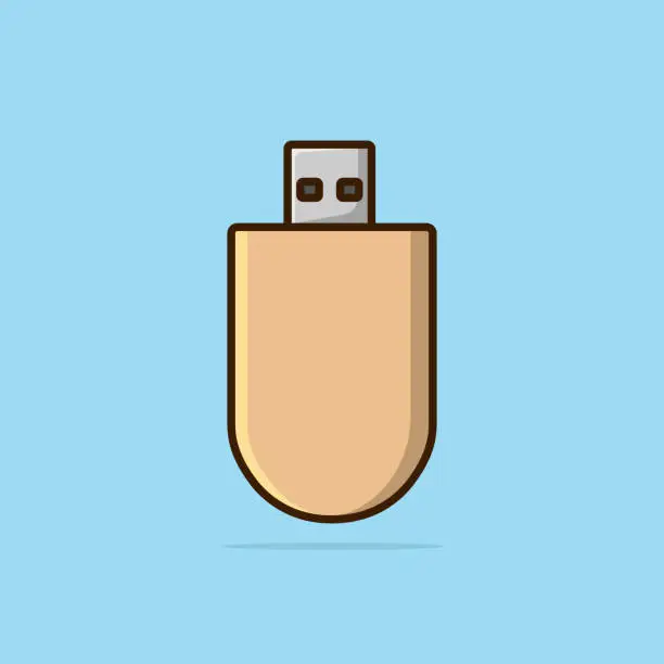 Vector illustration of USB flash drive technology data storage device