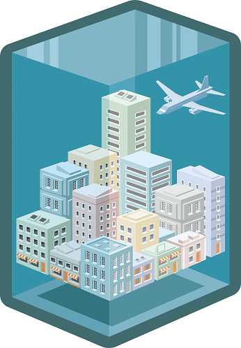 Easy editable 
boxed city view vector
illustration...Elements was layered.