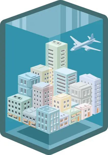 Vector illustration of BOXED CITY