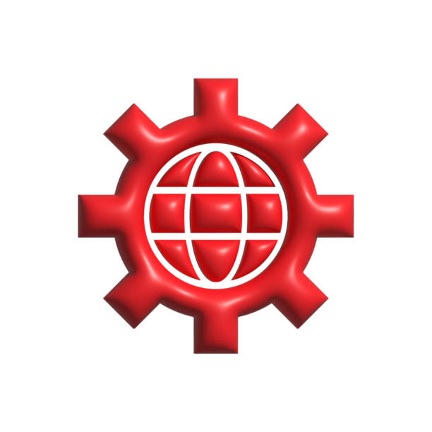 3D Realistic GLOBAL BUSINESS Icon. 3D Icon Isolated on White.