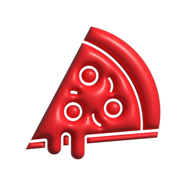 3D Realistic PIZZA Icon. 3D Icon Isolated on White.