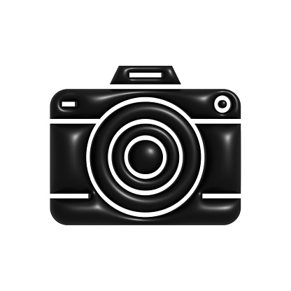 3D Realistic CAMERA Icon. 3D Icon Isolated on White.
